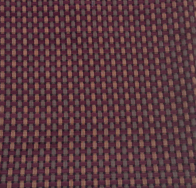 Brown Black Burgundy Dark Moody Basketweave Upholstery Vintage Fabric BTY #17