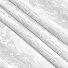 White Satin Fabric by the Yard, 60″ Wide, 10 Yards | Shiny Damask Design, for B
