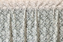 EMBROIDERED FLORAL LACE FABRIC WITH BEAD SPARKLE SOFT WHITE 56″ WIDE BY THE YARD
