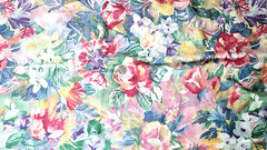 Vintage Peter Pan Inc. Fabric Semi Sheer Voile Floral 3 1/2 Yards Flowers
