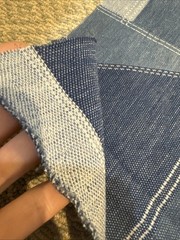 Vtg stretch knit 70s fabric remnant quilted denim print 45 inches x 66 inches