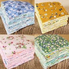 100 Flower Floral Printed Fabric Charm Precut 4″ Squares Fabric Bundles Quilt