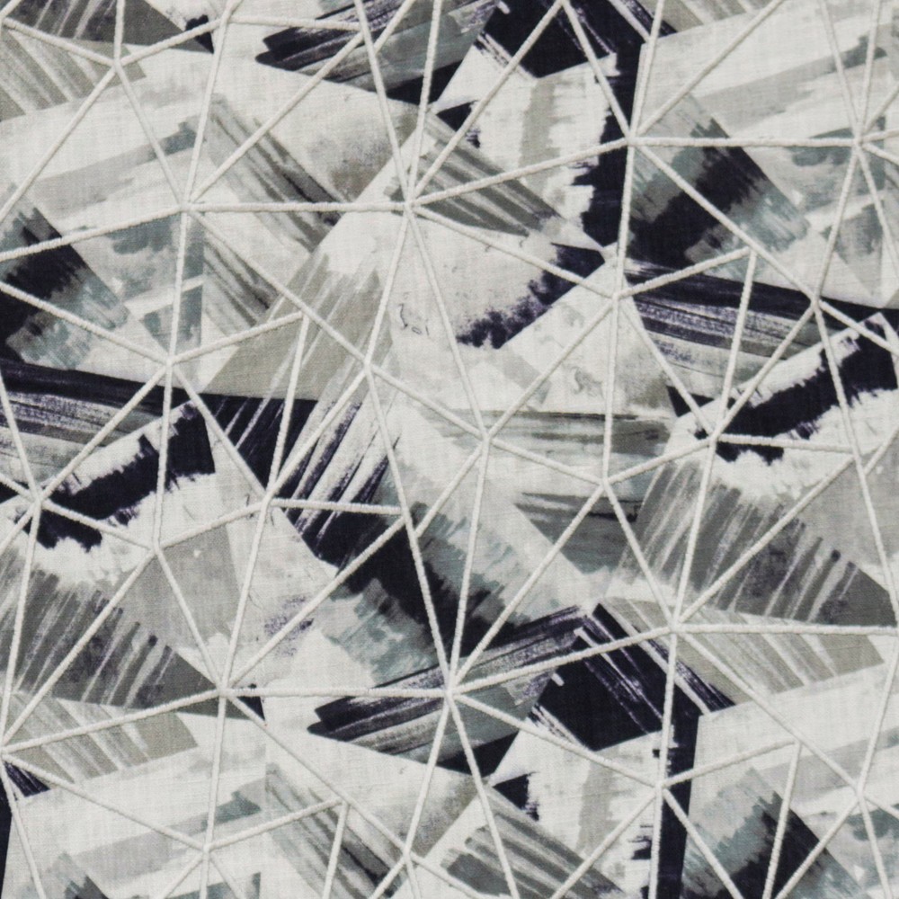 Abstract Triangles Printed Cotton Fabric By The Yard, Embroidery Fabric
