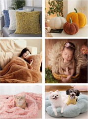 Long Pile Sherpa Fleece Fabric Square Patches for Crafts 20X20In 50X50Cm Faux Fu