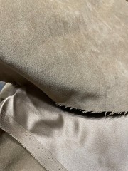 Vintage Light Weight Coffee Brown Micro Suede Woven Soft Brush Twill Warp Grain