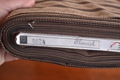 By 1/2 Yd, Brown on Brown Striped Floral Quilt Cotton, RJR/ Flourish/Beaves, B55