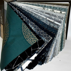 Big FABRIC SAMPLE BOOK Luxe Metallics & Velvet TOURMALINE ✳Sparkle✳ 47pcs LOT