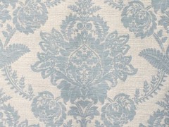 Ivory & Teal Blue Damask Curtain Fabric By The Yard Upholstery Fabric Drapery