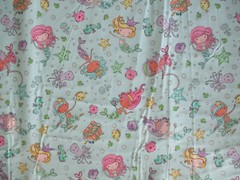 MERMAID SEA MERMAIDS STAR FISH OCTOPUS TEAL GREEN PASTELS COTTON FABRIC FQ