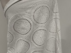 WHITE Cotton Embroidery Fabric 54” Width Sold By The Yard