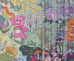 Custom 100% Cotton Woven Bears 80s Floral Scenes By the 1/4 Yard 9×56