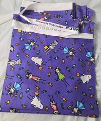 Halloween Fabric Purple With Trick Or Treaters Candy Costumes 42×68″ Heidi Grace