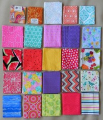 25 Fat Quarters, Assorted Patterns in Bright Colors, 18″x21″ Cotton Fabric