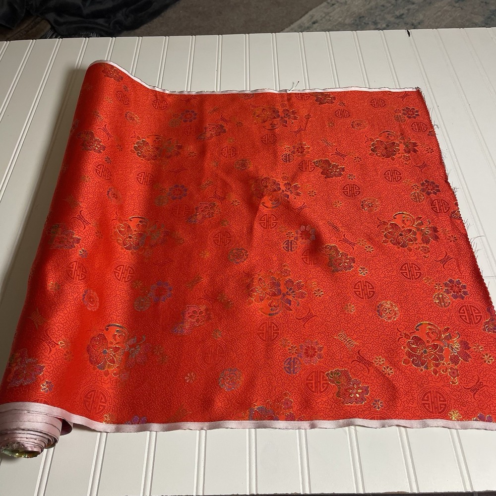 SILK Orange, FABRIC 6 Yards x 22 Inches Wide or 216 Inches x 22 Inches Wide