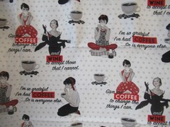 Saturday Evening Post Springs “Grateful for Coffee” Cotton Fabric 1YX44″
