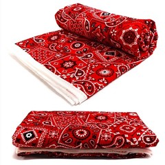 45″ (3 Yards Cut) 100% Cotton Printed Bandana Craft Fabric, Red