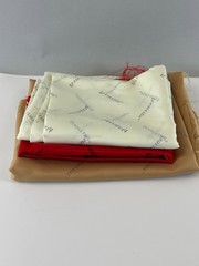 Pendleton Logo Satin Lining Fabric Gold / Beige Red Ivory 3 Pieces 4+ yds