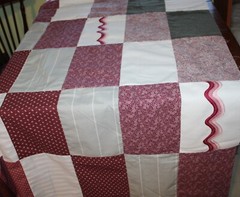 Mauve Pink Floral Cotton Fabric Unfinished Blanket Quilt Top – 51×90