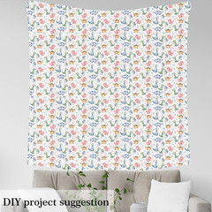 Kawaii Dino Upholstery Fabric, Kids Cartoon Egg Cute Art Indoor/Not Stretchy, An