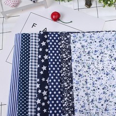 7pcs 50x50cm Cotton Fabric DIY Assorted Pre-Cut Bedding Kit (Blue)