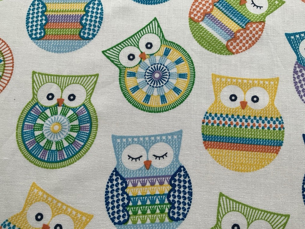 Cotton Fabric Crochet Owl 43” X 36”By Super & Spice 815