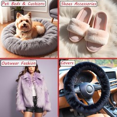 Faux Fur Fabric Craft Material Costume Decoration Fluffy Fuzzy Long Pile
