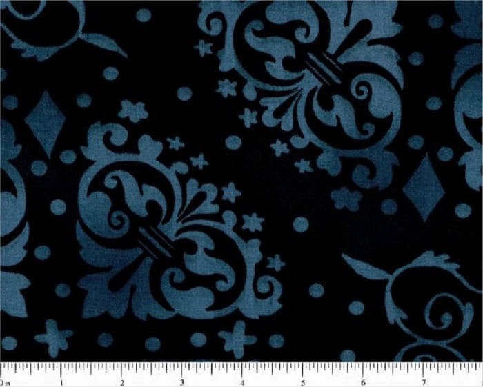 Denim Blue on Black B/G-108″ Wide-Choice Fabrics-BTY