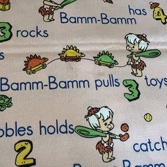 Flintstones Pebbles and Bamm-Bamm Fabric 1 yard 36×60 in VTG 1991 Unused remnant