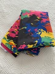 DEADSTOCK VINTAGE 80’s PAINT SPLATTER ABSTRACT COTTON FABRIC 3.33 Yards x 54″