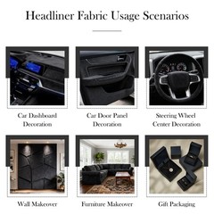 Black Suede Headliner Fabric 96″ L x 60″ W | Foam Backed Car Interior Material