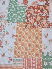 2 Piece VTG Unused Poly Floral Patchwork Print Material Stretch Lots Of Goodness
