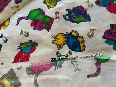 Vintage Jelly Bean Junction CATS DOCTOR NURSE MM Fabric 4 Yards 60″ W USA