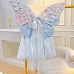 3D Butterfly Mesh Tulle Cloth Gradient Organza Wedding Party Skirt Sewing Fabric
