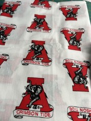 Vintage Alabama Football Fabric Quilt Cotton 1 Y Old Logo Big AL F71