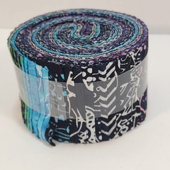 Laurel Burch For Clothworks, Batik Menagerie Midnight Jelly Roll 40 Piece 2 1/2″