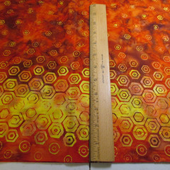 HONEYCOMB Yellow Orange Cotton Fabric Geometric Pattern 1yd x 42