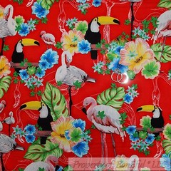 BonEful Fabric FQ Cotton Quilt Red Yellow Blue Green Little Flower Dot Circle US