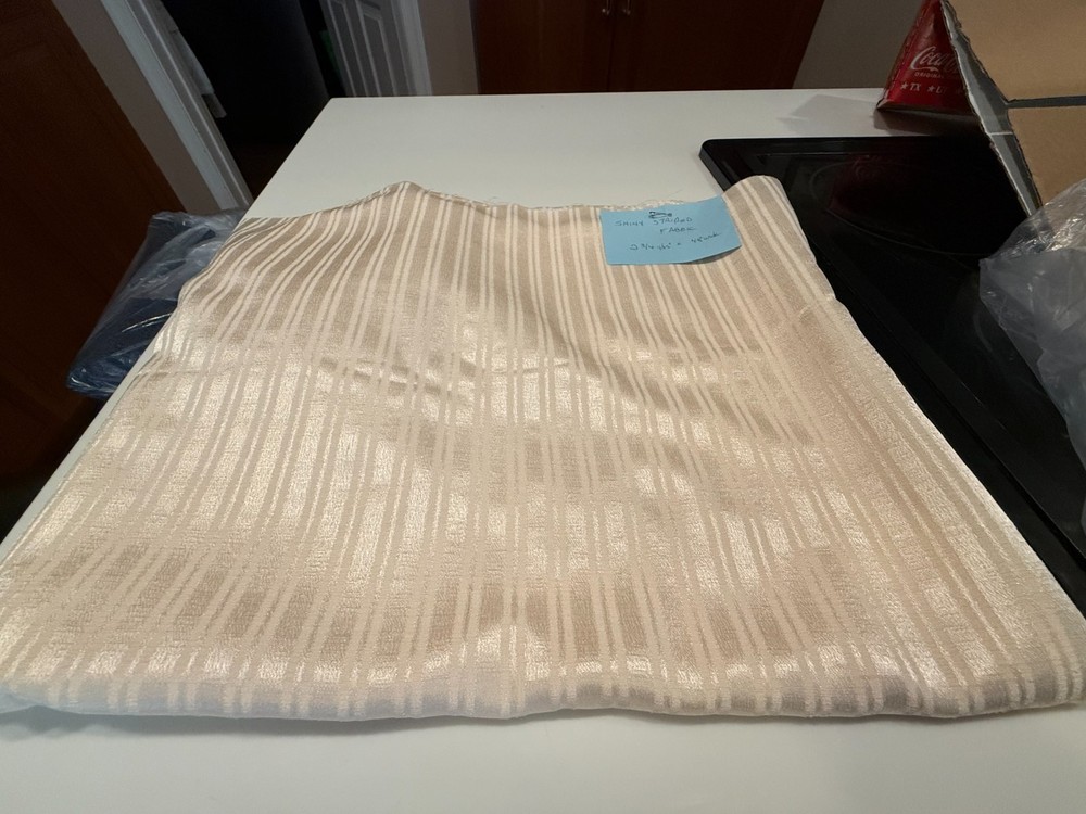 SATINY STRIPED OFF WHITE FABRIC 2 3/4 YDS X 48″ WIDE