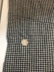 Vintage Woven Wool Blend? Fabric Black Gray White Houndstooth SBTP 18″ x 54″