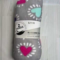 Joann Fabrics Lightweight Blizzard Fleece Gray with Multi Colors 2 Yards