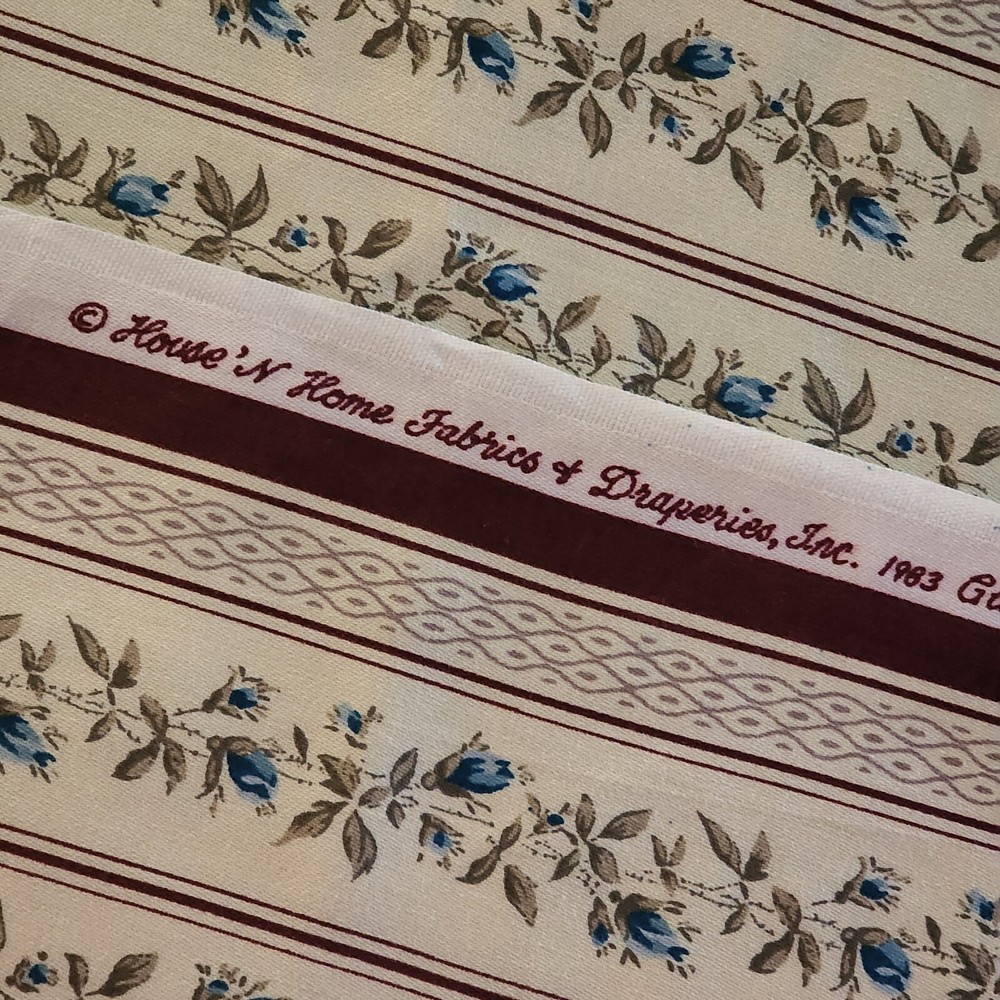 Vintage 1983 House N Home Fabrics & Draperies Upholstery Fabric 1.69 Yds x 54″