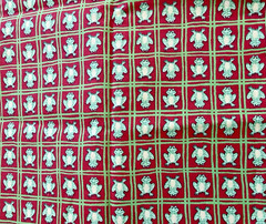VTG Novelty FROGS on Red & Green Plaid “Signature Classics” by Oakhurst BTFQ