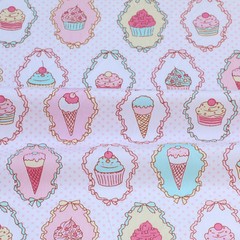 50cm*160CM Fasion Ice cream 100%cotton fabric Quilting Clothes Bedding SewingA68