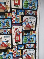 Alma Lynn FOR HI-FASHION FABRICS Santa Squares Metallic Gold VTG 19978 1YX43
