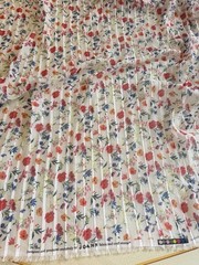 Floral Fabric 4pc Lot, Premium Tulle, Organza, 3D & Pleated Chiffon 8+Yds