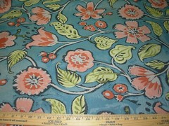 3 YDS REGAL FLOWERS EMBROIDERED ROSETTE MALIBU UPHOLSTERY FABRIC FOR LESS