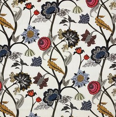 LACEFIELD DESIGNS PALAMPORE POPPY FLORAL VINE COTTON FABRIC BY YARD 55″W