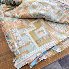 5 yds. X 42” Vintage Geometric Home Decor Fabric Vintage