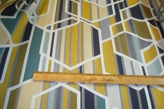 1 of 12 yds MAHARAM Fabric Agency Citrus Geometric Upholstery Blue Gold 54″w bty