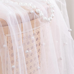 2 Yards White Pearl Tulle Fabric, 60 Inch Wide | Wrinkle Free, Pearl Mesh Fabric